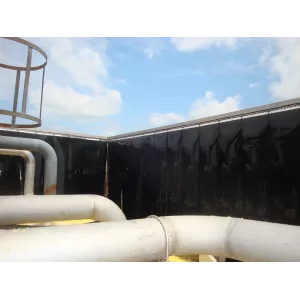 Cabine machine acoustique avec lanières PVC