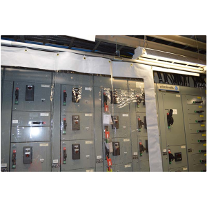 cloison souple anti-bruit sur machine