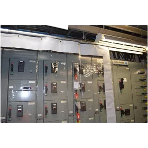 cloison souple anti-bruit sur machine