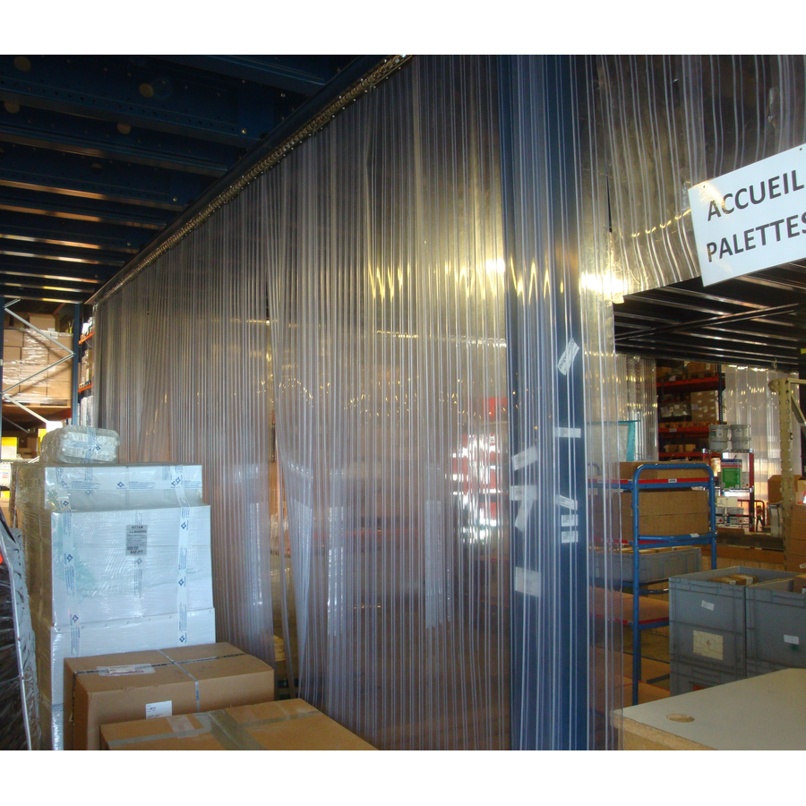 Rideau de lamelles plastiques