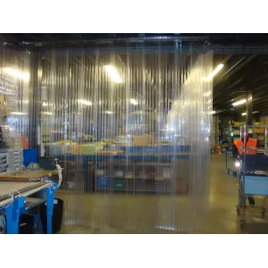 Rideau de lamelles plastiques