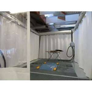 Cloison de confinement pour cabine de peinture