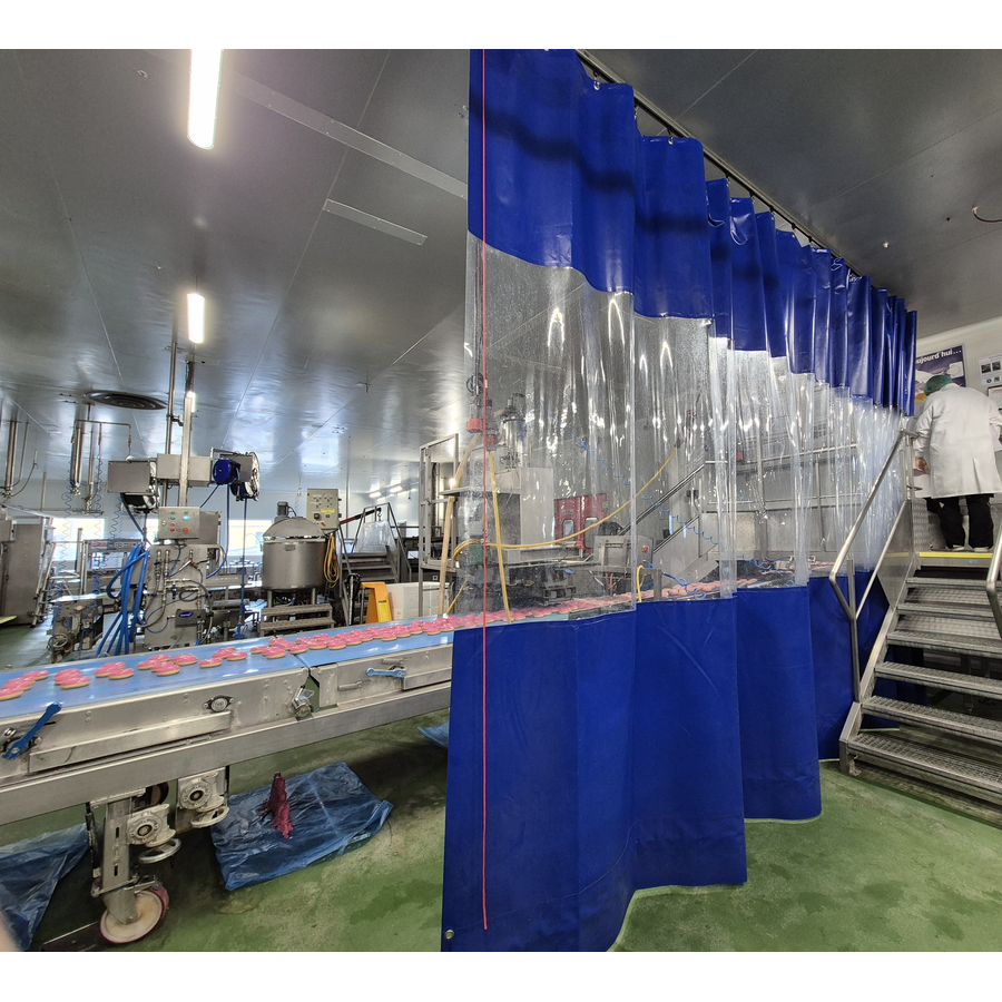 Cloison souple en plastique pour l'industrie agroalimentaire.