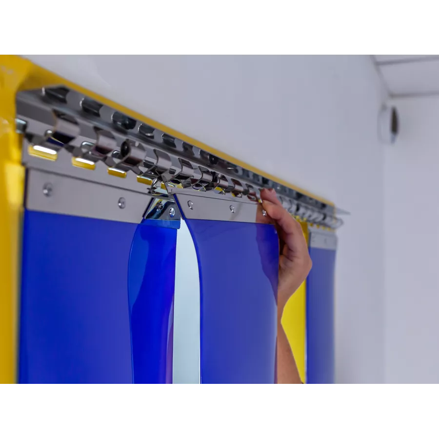 support de fixation pour lanières PVC de portes à lames