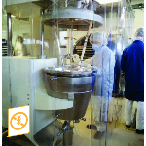 rideau de confinement à lamelles souples ATEX