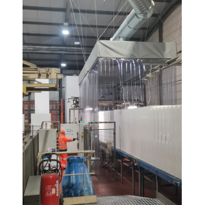 Hotte d'extraction en lanières pvc souple