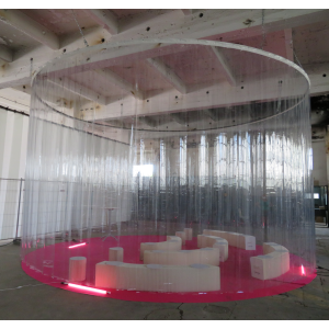 rideau à lanières pvc en courbe