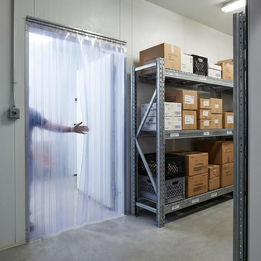 Rideau plastique pour chambre froide négative