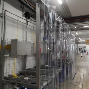 Rideau d'atelier plastique industriel transparent