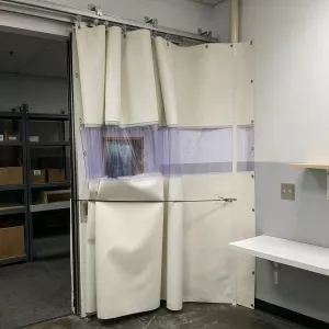 Cloison anti-bruit, anti-poussières, rideau à isolation phonique