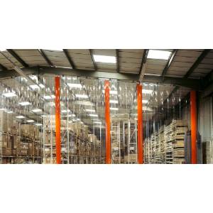 Rideau à lanières PVC sous pente entrepot stockage