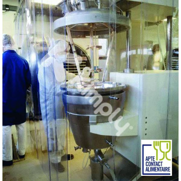 Lamelles PVC pour un laboratoire alimentaire