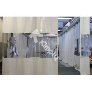 rideau souple blanc et transparent en plexiglas