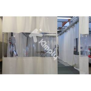 rideau blanc et transparent de plexiglass souple