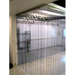 Rideau fixe à lamelles PVC