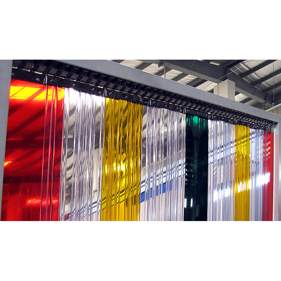 Porte à lanières multicolores