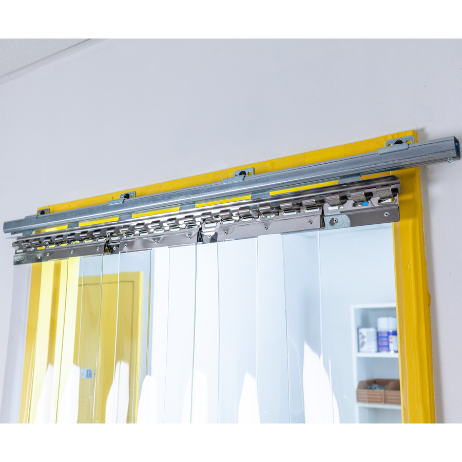 Rideau à lanières PVC coulissant sur rail