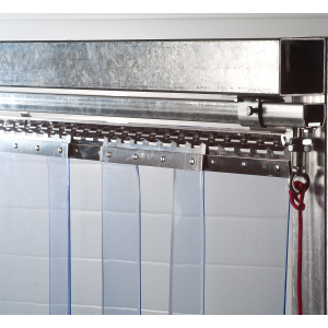 Rideau à lamelles coulissantes sur rail