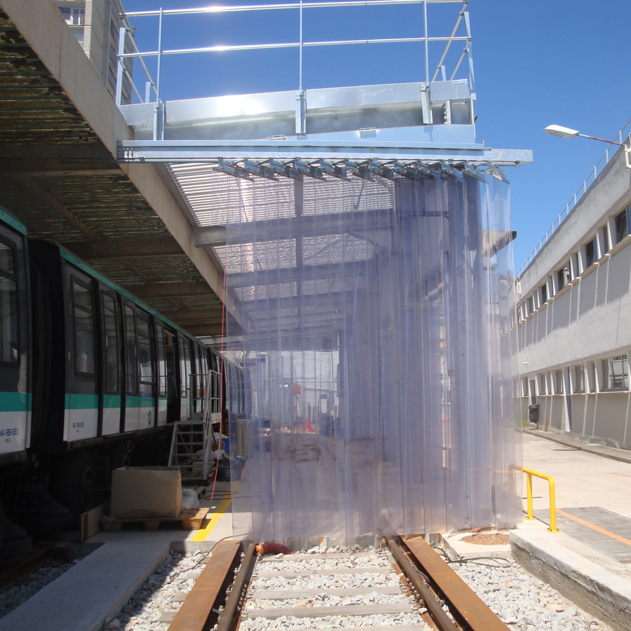 Rideau à lamelles repliables accordéon