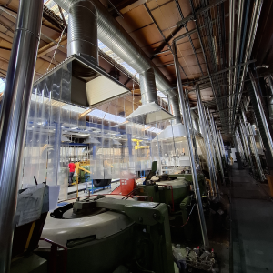 Hotte d'extraction en lanières pvc souple