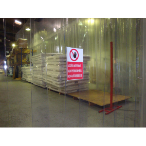 Panneau de prévention sur lanières PVC souple