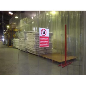 Panneau de prévention sur lanières PVC souple