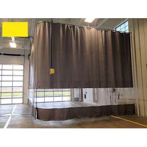 cloison souple coulissante avec ouverture transparente