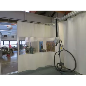 Cloison industrielle amovible sur rail