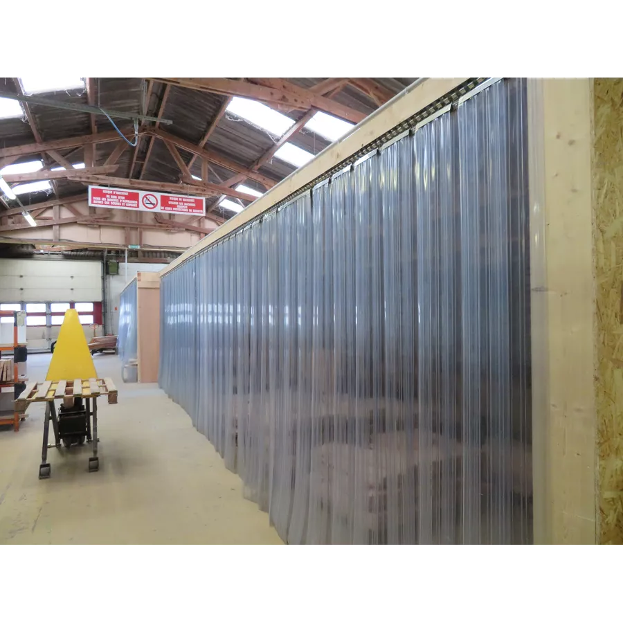 Cabine machine acoustique avec lanières PVC