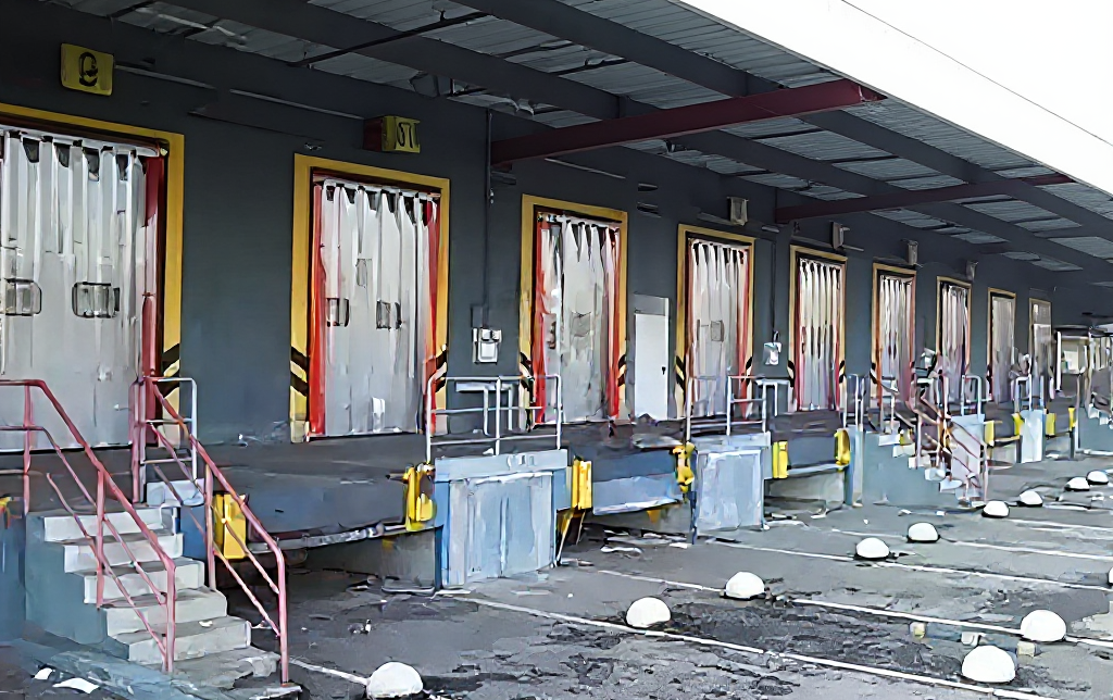 quai de chargement avec lanières