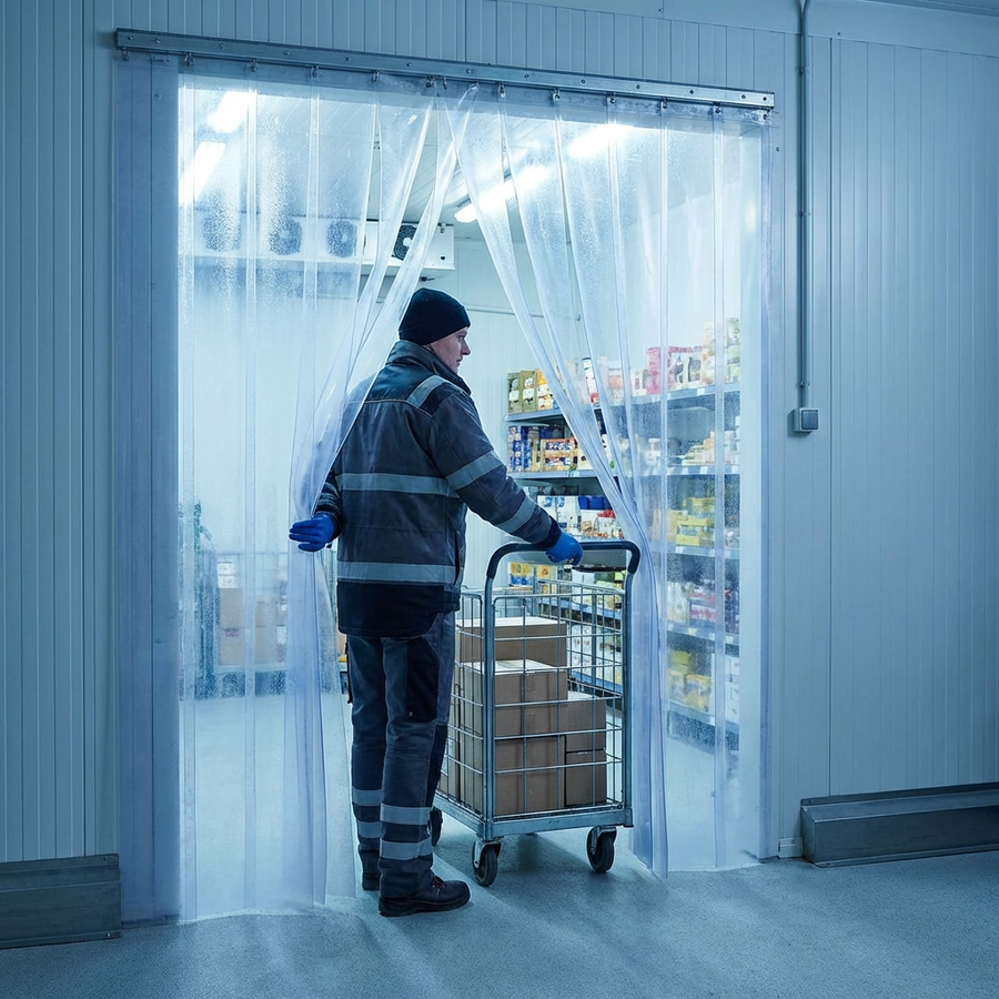 Rideau à lanières PVC pour chambre froide