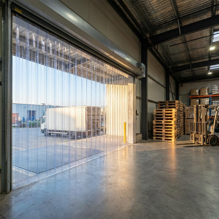 porte à lanière quai de chargement